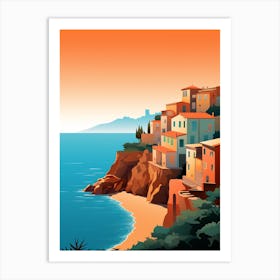 Spiaggia Del Principe Sardinia Italy Mediterranean Style Illustration 1 Art Print