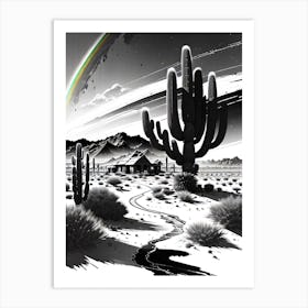 Cactus In The Desert Art Print