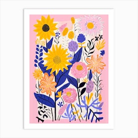 Sunflowers And Flowers Art Print