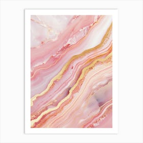 Pink Marble Wallpaper Art Print