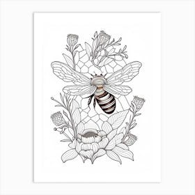 Honeybee 6  William Morris Style Art Print