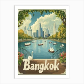 Aihrgdesign A Mid Century Modern Travel Poster For Bangkok 4 Art Print