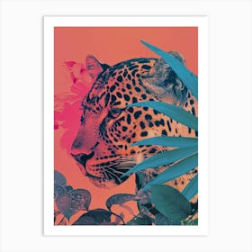Pink Leopard In The Bush Art Print