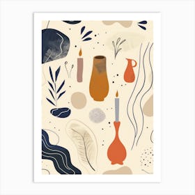 Abstract Objects Collection Flat Illustration 6 Art Print