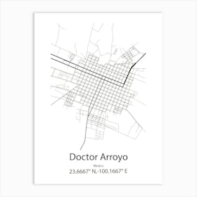 Doctor Arroyo,Mexico Minimalist Map Art Print