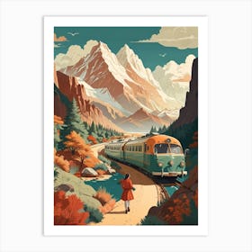 Train In The Mountains Art Print