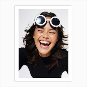 A Captivating Closeup Of A Woman Falling Into Laughter With Sheer Joy She Routinely Captures This (5) Art Print