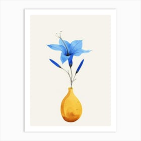 Blue Flower In A Vase 1 Art Print