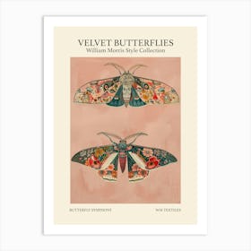 Velvet Butterflies Collection Butterfly Symphony William Morris Style 9 Art Print