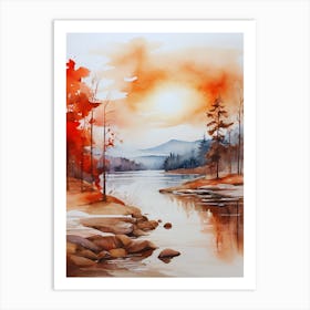 Sunset On The Lake 4 Art Print