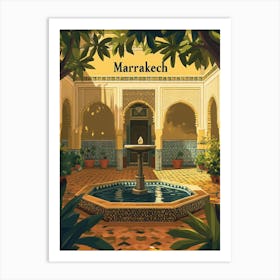 Aihrgdesign A Mid Century Modern Travel Poster For Marrakech 3 Art Print