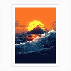 Sunset Over The Ocean 4 Art Print