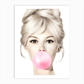 Pink Bubble Gum Art Print