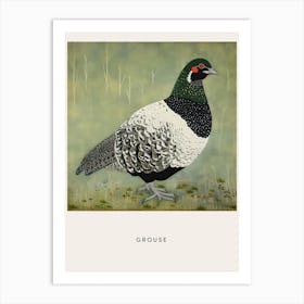 Ohara Koson Inspired Bird Painting Grouse 1 Poster Art Print