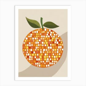 Orange With Squares Art Print