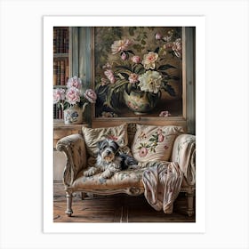 Dog On A Sofa Art Print