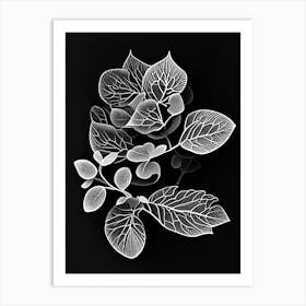 Purslane Leaf Linocut 2 Art Print