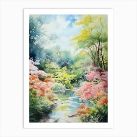 Monets Garden Usa Watercolour 5 Art Print