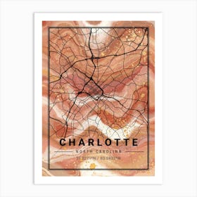 Charlotte Map Art Print