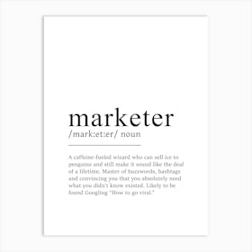 Marketer Definition Gift Art Print