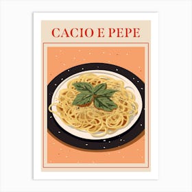 Cacio E Pepe Italian Pasta Poster Art Print