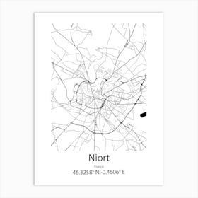 Niort,France Minimalist Map Art Print