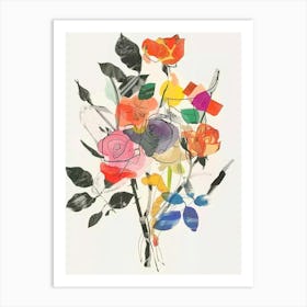 Rose 1 Collage Flower Bouquet Art Print