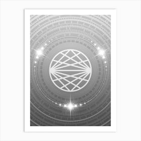 Geometric Glyph in White and Silver with Sparkle Array n.0162 Art Print