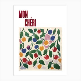 Mon Cheri Poster Cherries Matisse Style 5 Art Print