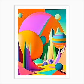 Planets Abstract Modern Pop Space Art Print