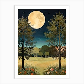 William Morris Moonlight In The Field Art Print