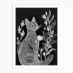 Chausie Cat Minimalist Illustration 2 Art Print