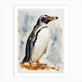 Humboldt Penguin Bleaker Island Watercolour Painting 1 Art Print