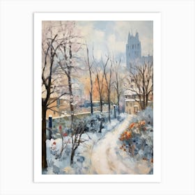 Winter City Park Painting English Garden Munich Germany 2 Art Print