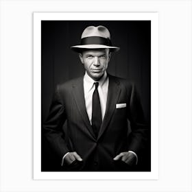 Black And White Photograph Of Frank Sinatra Art Print