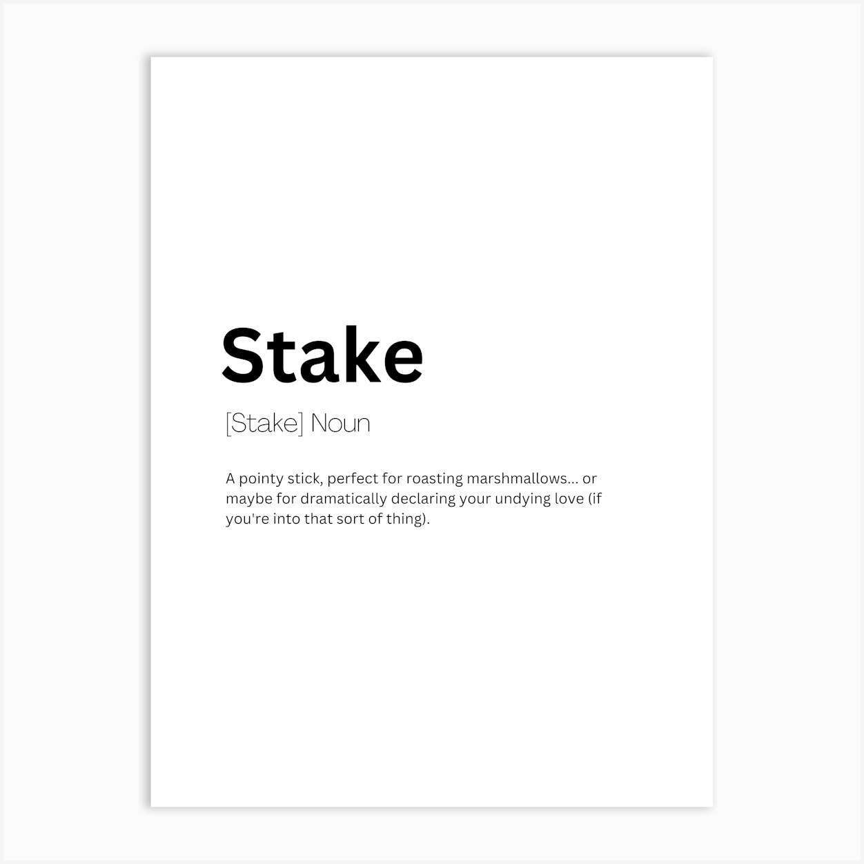 Stake Definition Meaning Art Print by Kaigozen
