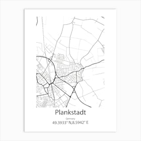 Plankstadt,Germany Minimalist Map Póster