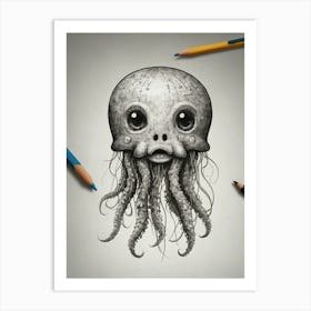 Octopus Drawing Art Print