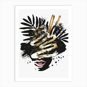 Gold And Black Makeup 3 Art Print