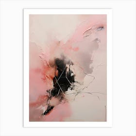 Pink And Brown Abstract Raw Painting 5 Art Print