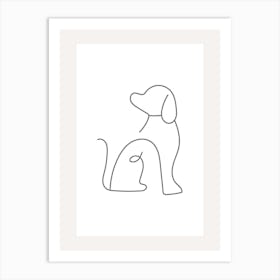 Line Drawing Of A Dog Monoline Asthetic Mnimalist Drawing Art Print