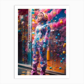 Girl In A Bubble Suit Art Print