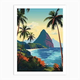 Pitons St Lucia Art Print