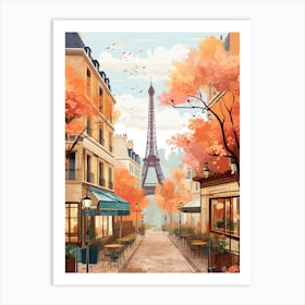 Paris In Autumn Fall Travel Art 3 Art Print