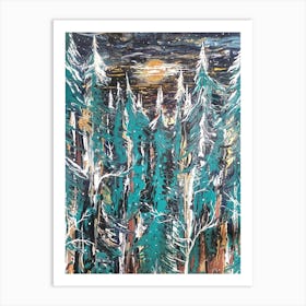 Forest At Night Art Print