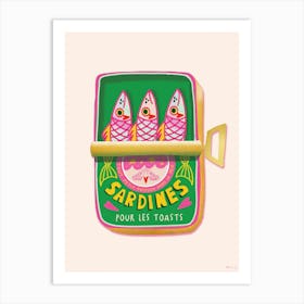 Sardines Rainbow Tin  Art Print