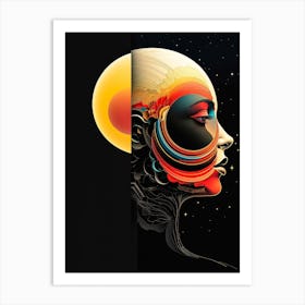 Abstract Illustration Of A Woman And The Cosmos 48 Art Print