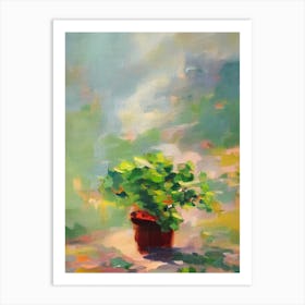 Jade Plant Impressionist Painting Art Print