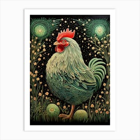 Ohara Koson Inspired Bird Painting Chicken 5 Art Print