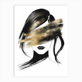 Woman With Gold Paint On Her Face Art Print